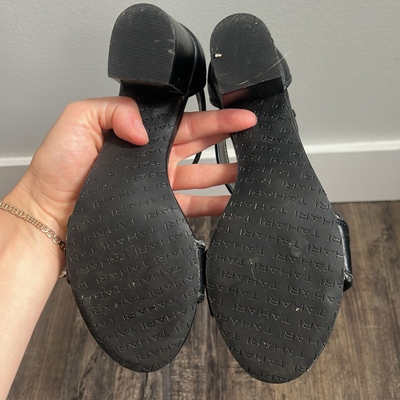 Tahari black block ankle strap heels ADAM 6.5 - Picture 6 of 10